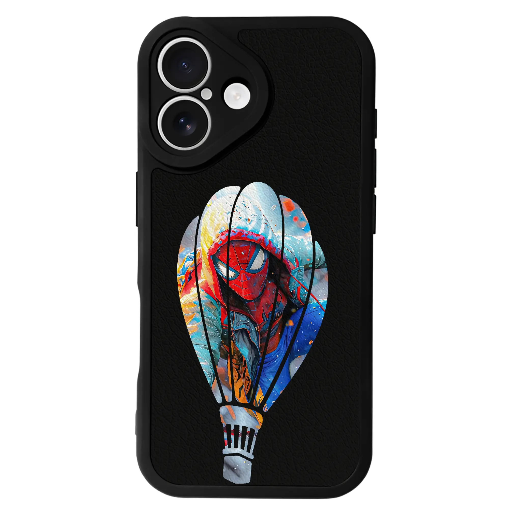 アベンジャーズ (Avenjāzu) グッズ スパイダーマン（Spider-Man） - IPhone 16シリーズ対応 ・ シリコンスマホケース ・ レザー調 ・ 高精度フィット ・ 耐衝撃 ・ ワイヤレス充電対応 ・ 精密カット